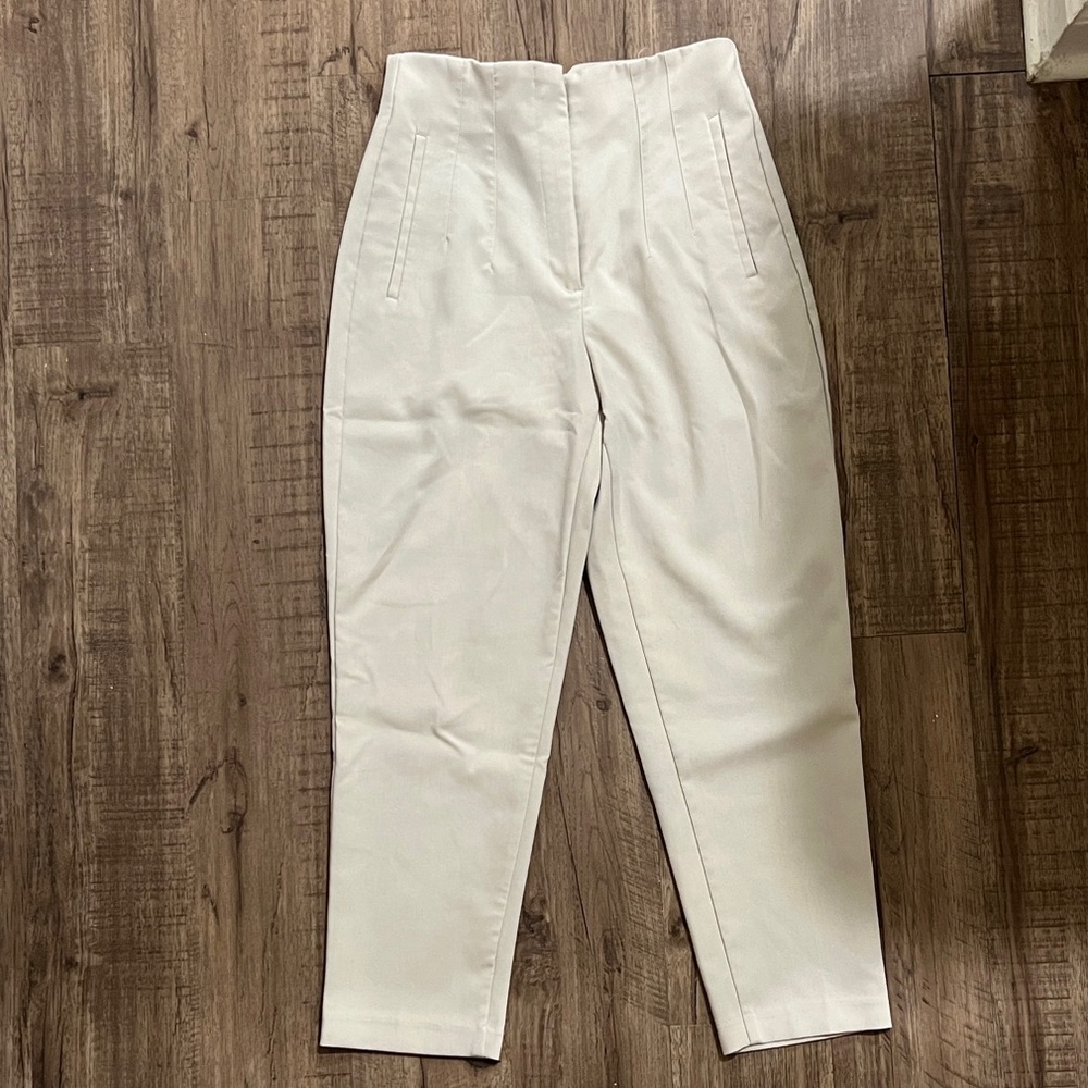 Zara Cream Ankle-Length Pants